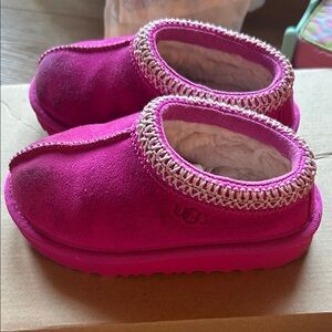 UGG Fuchsia Suede Slippers
